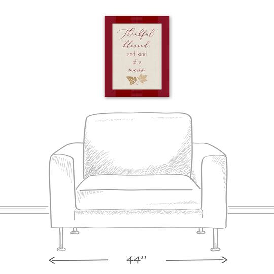 Thankful Blessed Mess Leaves Canvas Wall Art